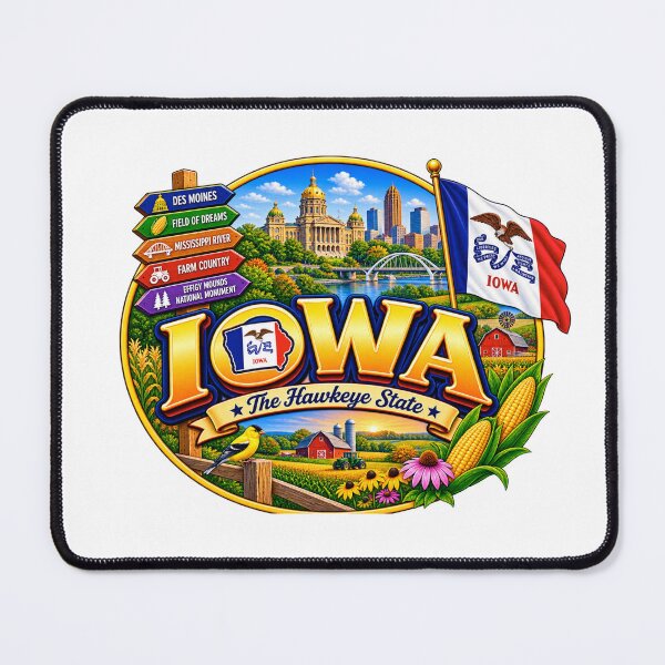 Item preview, Iowa Hawkeye State Travel Doodle designed and sold by Awarrie.