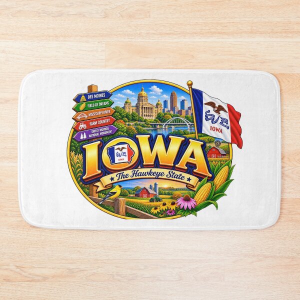 Item preview, Iowa Hawkeye State Travel Doodle designed and sold by Awarrie.