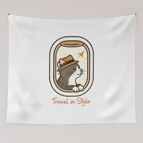 Item preview, Jet‑Set Kitty – Perfect Cat Lover Gift designed and sold by Icareis-Studios.