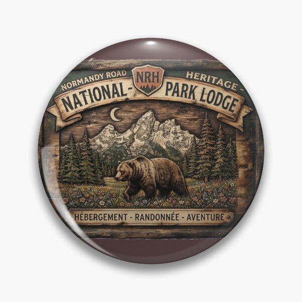 Item preview, Normandy Road Heritage National Park Lodge Bear Moon Mountain Est 1950 Vintage Cabin Sign designed and sold by Normandy Road Heritage™ - Vintage Garage Art.
