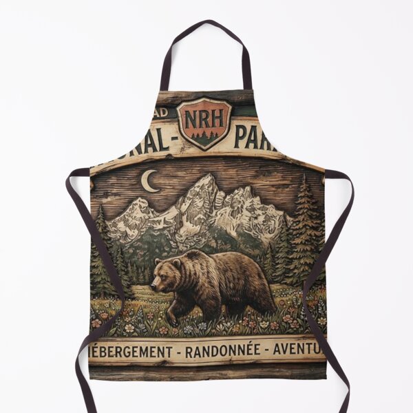 Aperçu de l'œuvre Normandy Road Heritage National Park Lodge Bear Moon Mountain Est 1950 Vintage Cabin Sign créée et vendue par Normandy Road Heritage™ - Vintage Garage Art.