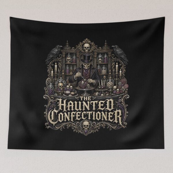 Item preview, HALLOWEEN The Haunted Confectioner – Dark Candy Shop Gothic Art designed and sold by Uglyandcute.