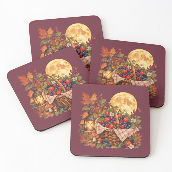 Item preview, Cottagecore Harvest Moon Berries Watercolor Art – Cozy Halloween Print designed and sold by MagicMakerPh.