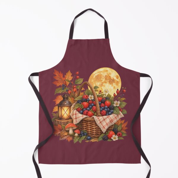 Item preview, Cottagecore Harvest Moon Berries Watercolor Art – Cozy Halloween Print designed and sold by MagicMakerPh.