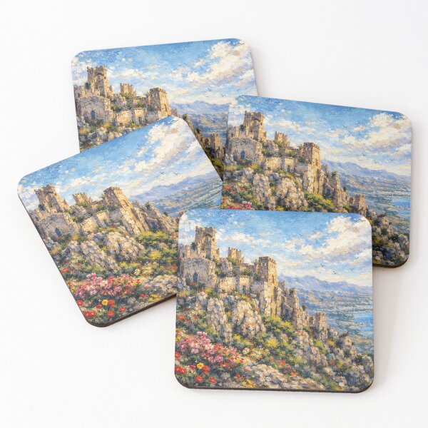 Item preview, Saint Hilarion Castle painting, Kyrenia – A Beautiful City in Cyprus Europe. designed and sold by GalleryKauffeld.