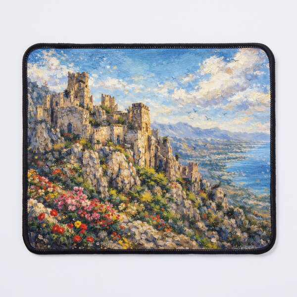 Item preview, Saint Hilarion Castle painting, Kyrenia – A Beautiful City in Cyprus Europe. designed and sold by GalleryKauffeld.