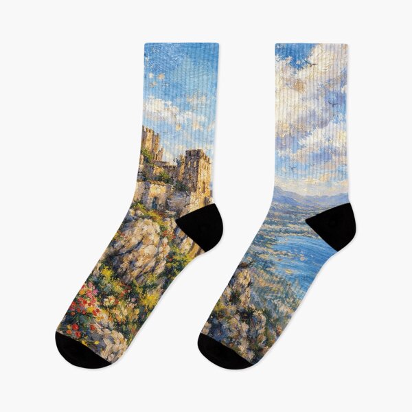Item preview, Saint Hilarion Castle painting, Kyrenia – A Beautiful City in Cyprus Europe. designed and sold by GalleryKauffeld.