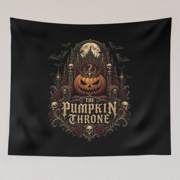 Item preview, HALLOWEEN Pumpkin Throne – Royal Halloween Pumpkin Sticker designed and sold by Uglyandcute.