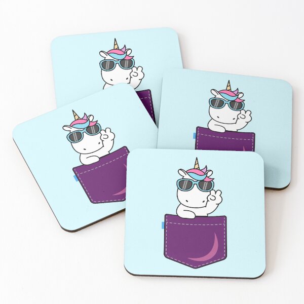 Item preview, Cute Pocket Unicorn Kawaii Fantasy Illustration designed and sold by Hakubiya.