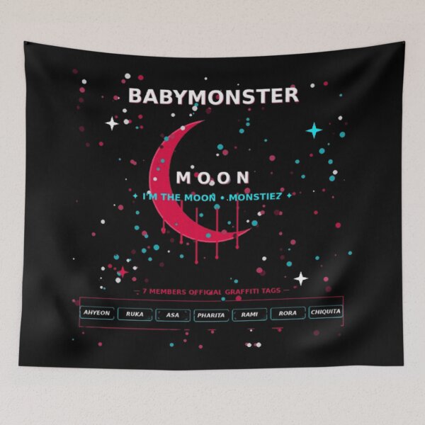 Item preview, BABYMONSTER Moon Streetwear Graffiti Design - All 7 Members MONSTIEZ designed and sold by storeAC.