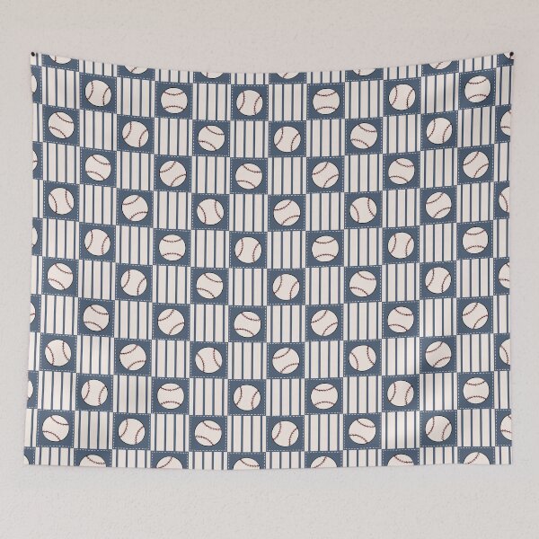 Item preview, Baseball Patchwork Stripes designed and sold by CreativeDraws42.