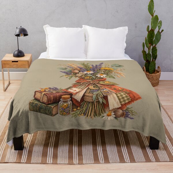 Item preview, Cottagecore Caped Herb Bundle Watercolor Art – Whimsical Halloween Print designed and sold by MagicMakerPh.