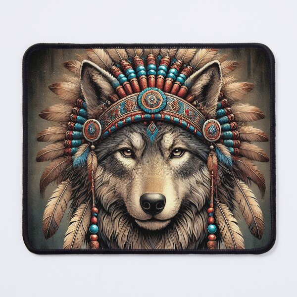 Item preview, Spirit of the Wild Mystical Wolf Portrait designed and sold by Hakubiya.