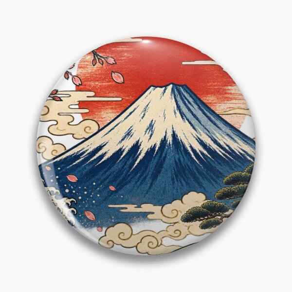 Item preview, ukiyo-e style mt. fuji with cherry blossoms designed and sold by JpnArts-Sak981.