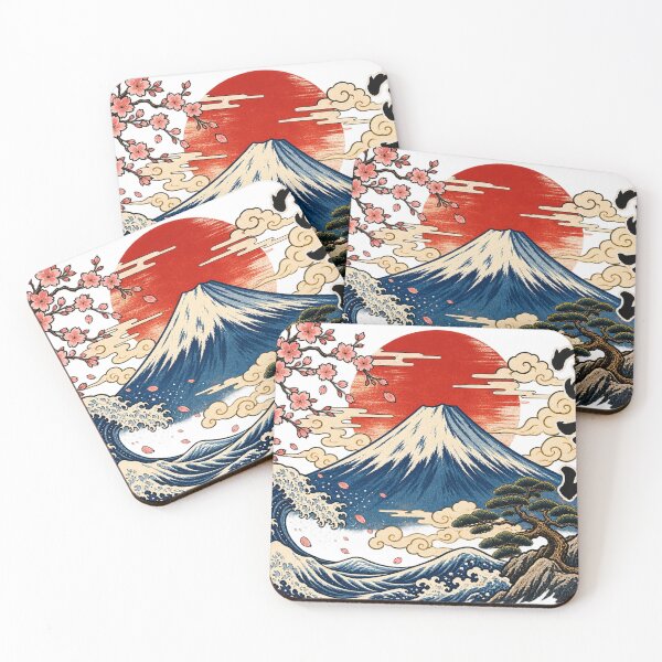 Item preview, ukiyo-e style mt. fuji with cherry blossoms designed and sold by JpnArts-Sak981.
