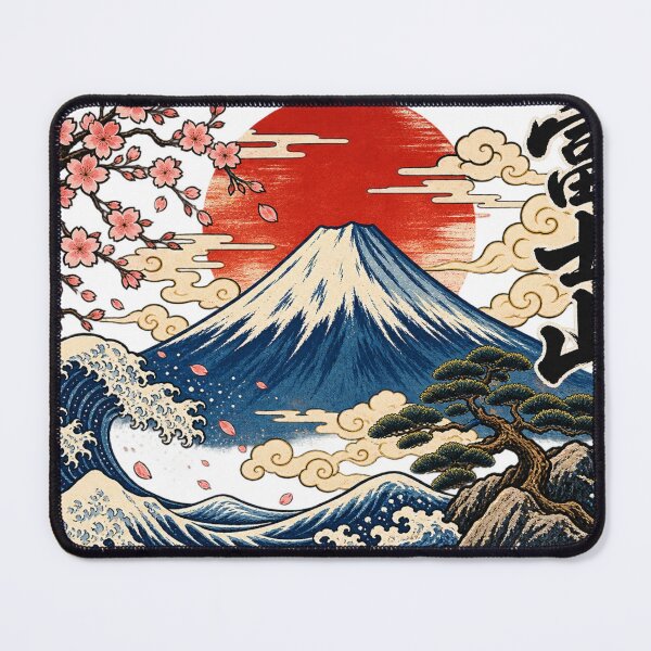 Item preview, ukiyo-e style mt. fuji with cherry blossoms designed and sold by JpnArts-Sak981.