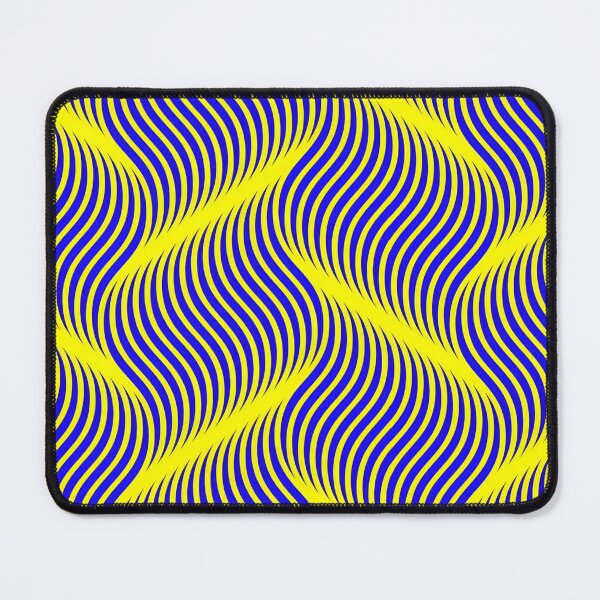 Item preview, Dynamic Flowing Waves of Blue and Yellow Abstract Geometric Pattern Optical Illusions Digital Art designed and sold by Matt_Smith.