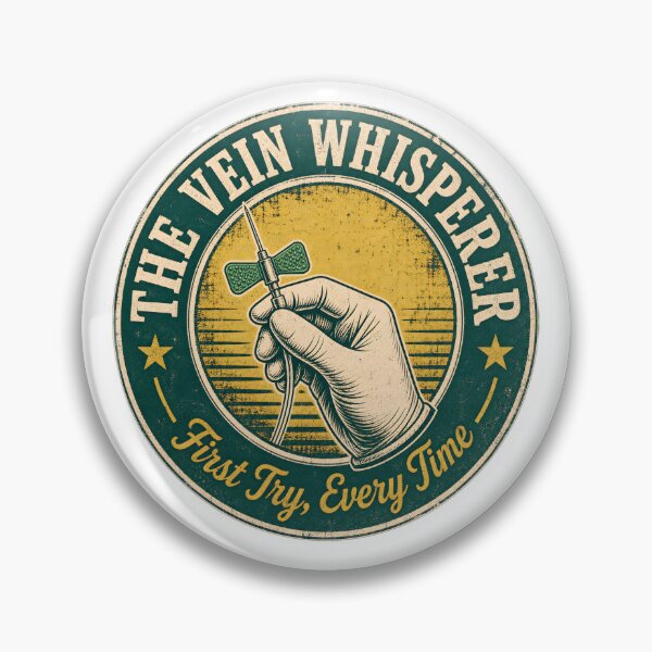 Item preview, The Vein Whisperer Phlebotomist Retro Badge designed and sold by Kaikab007.