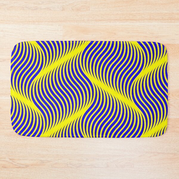 Item preview, Dynamic Flowing Waves of Blue and Yellow Abstract Geometric Pattern Optical Illusions Digital Art designed and sold by Matt_Smith.