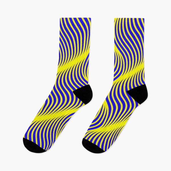 Aperçu de l'œuvre Ondes dynamiques bleues et jaunes, motifs géométriques abstraits, illusions d'optique, art numérique créée et vendue par Matt_Smith.