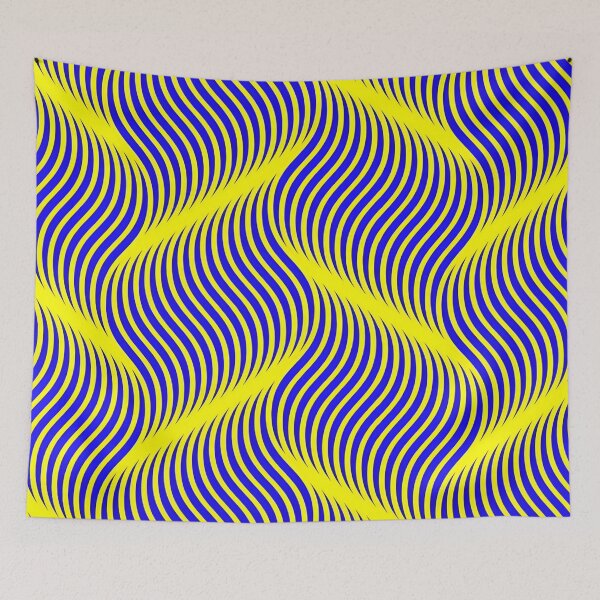 Item preview, Dynamic Flowing Waves of Blue and Yellow Abstract Geometric Pattern Optical Illusions Digital Art designed and sold by Matt_Smith.