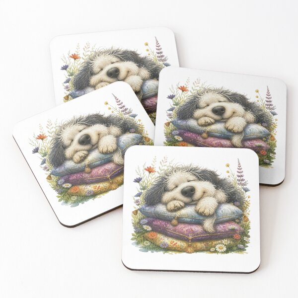Item preview, Sleeping Sheepdog Puppy in a Wildflower Garden designed and sold by Wilcox PhotoArt.