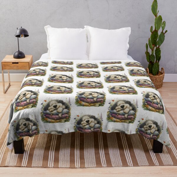 Item preview, Sleeping Sheepdog Puppy in a Wildflower Garden designed and sold by Wilcox PhotoArt.