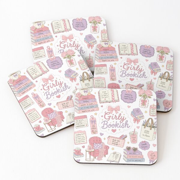 Item preview, Cute Girly Bookish Coquette Romance Reader Doodle Set designed and sold by GROOVY SOUL.