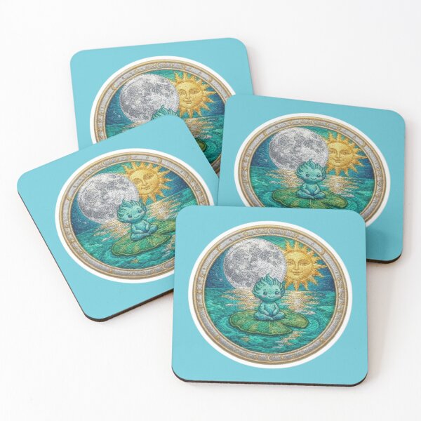 Item preview, Cute Forest Spirit Meditating on Lily Pad Celestial Embroidered Patch designed and sold by Azurart2.