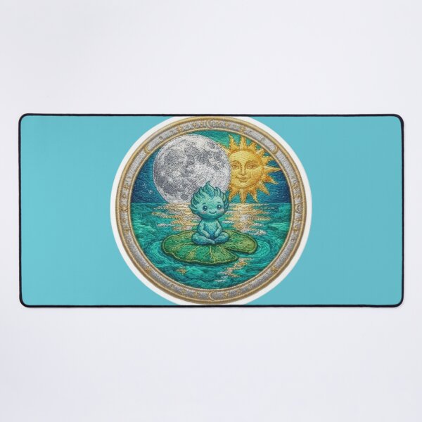 Item preview, Cute Forest Spirit Meditating on Lily Pad Celestial Embroidered Patch designed and sold by Azurart2.