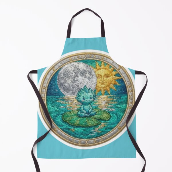 Item preview, Cute Forest Spirit Meditating on Lily Pad Celestial Embroidered Patch designed and sold by Azurart2.