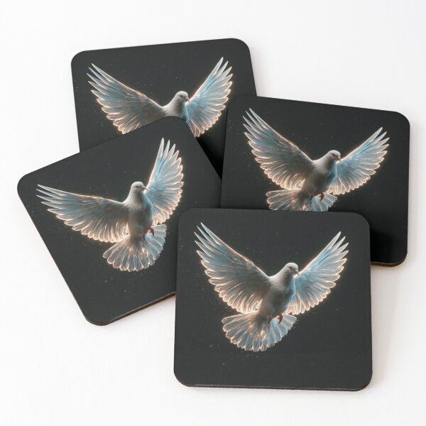Item preview, Holy Spirit Dove Glowing Wings Peace Symbol designed and sold by FrostyForge.