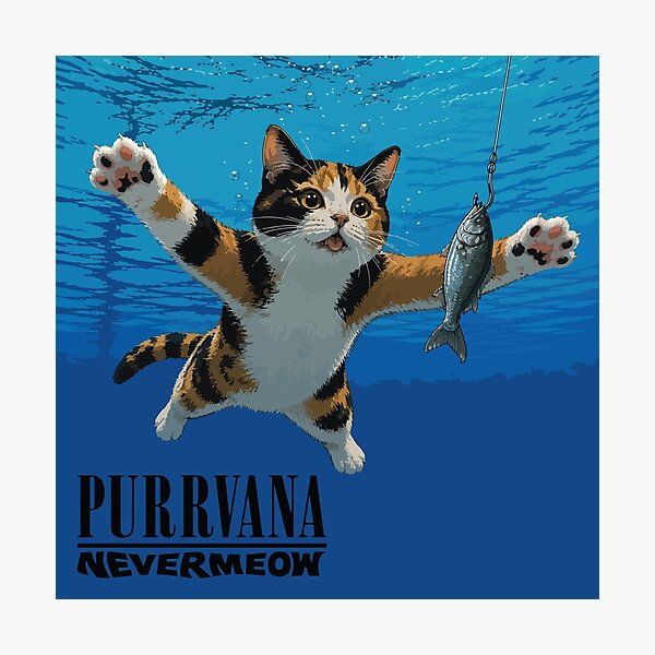 Item preview, Purrvana-Nevermeow Album Art designed and sold by GhoulishGraphX.