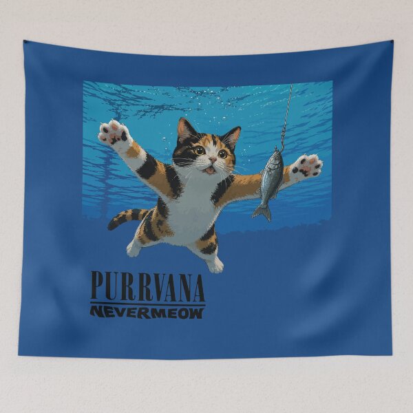Item preview, Purrvana-Nevermeow Album Art designed and sold by GhoulishGraphX.