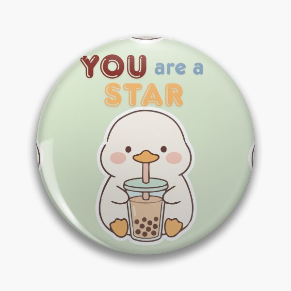 Item preview, You Are A Star Cute Kawaii Duck Sipping Boba Tea Art designed and sold by Artemis & Woven Collective.