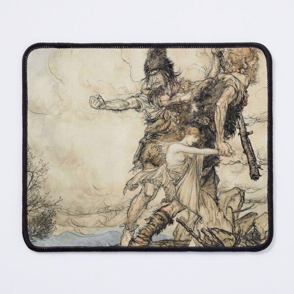 Item preview, Norse Mythology Wall Art, Vintage Arthur Rackham Giants and Freia, Wagner Fantasy Decor for Mythology Lovers designed and sold by RickE.