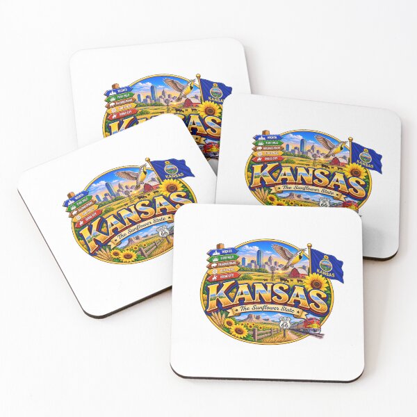 Item preview, Kansas Sunflower State Travel Doodle designed and sold by Awarrie.
