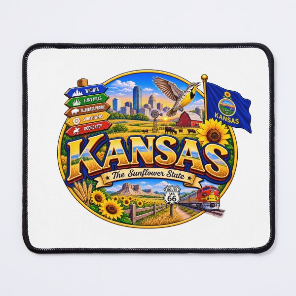 Item preview, Kansas Sunflower State Travel Doodle designed and sold by Awarrie.