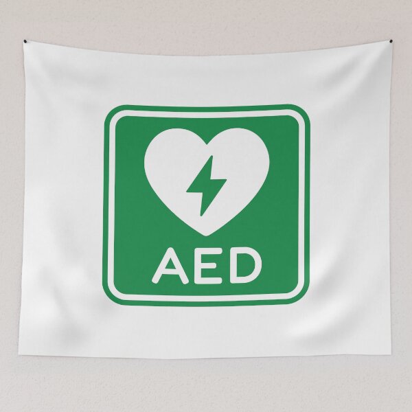 Item preview, AED Defibrillator Heart Emergency Sign designed and sold by VectorForge Studio.