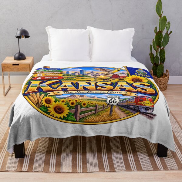 Item preview, Kansas Sunflower State Travel Doodle designed and sold by Awarrie.