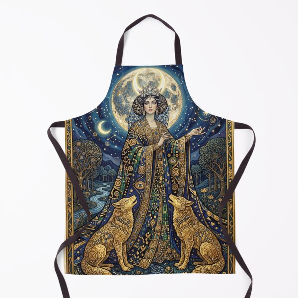 Item preview, XVIII The Moon Tarot Card Gold Mosaic Secessionist Aesthetic designed and sold by Ada’s Mystic Atelier .
