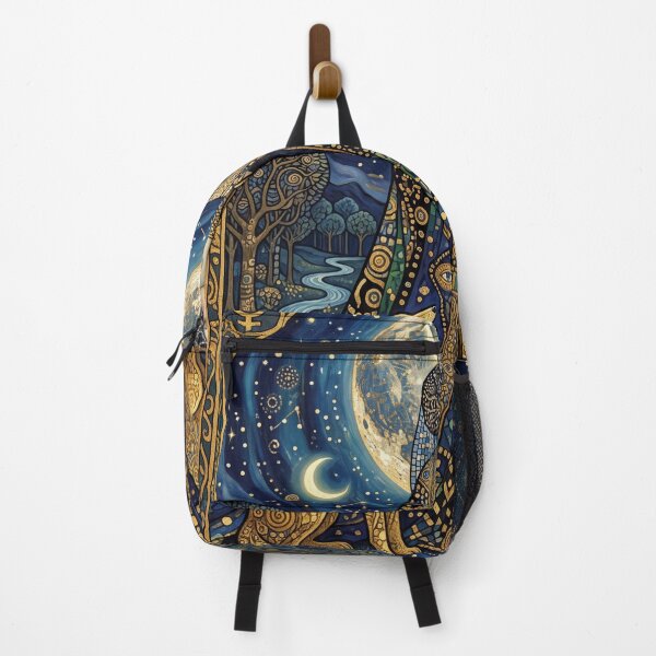 Item preview, XVIII The Moon Tarot Card Gold Mosaic Secessionist Aesthetic designed and sold by Ada’s Mystic Atelier .