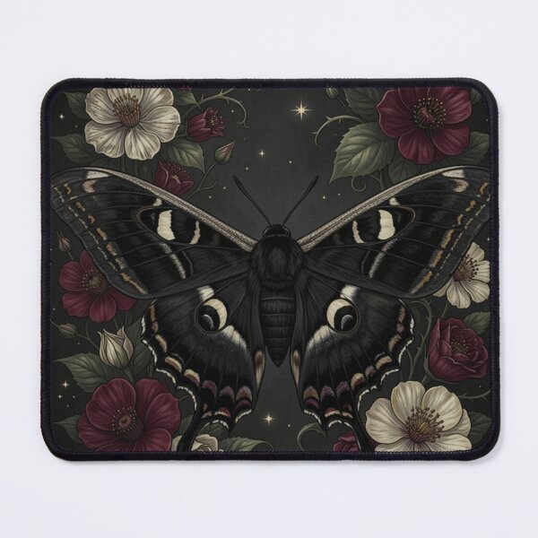 Item preview, Gothic Moth Garden | Dark Botanical Fantasy designed and sold by JanjjaSoulInk.