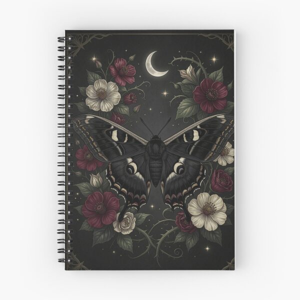 Item preview, Gothic Moth Garden | Dark Botanical Fantasy designed and sold by JanjjaSoulInk.