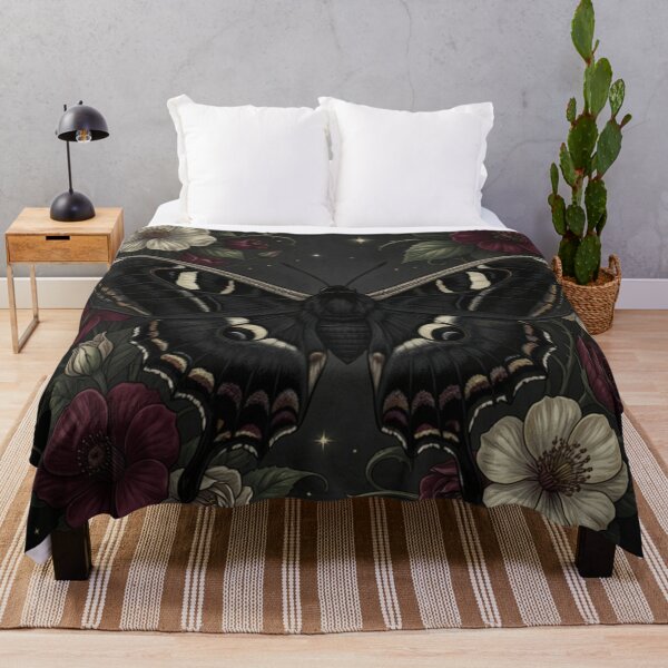 Item preview, Gothic Moth Garden | Dark Botanical Fantasy designed and sold by JanjjaSoulInk.