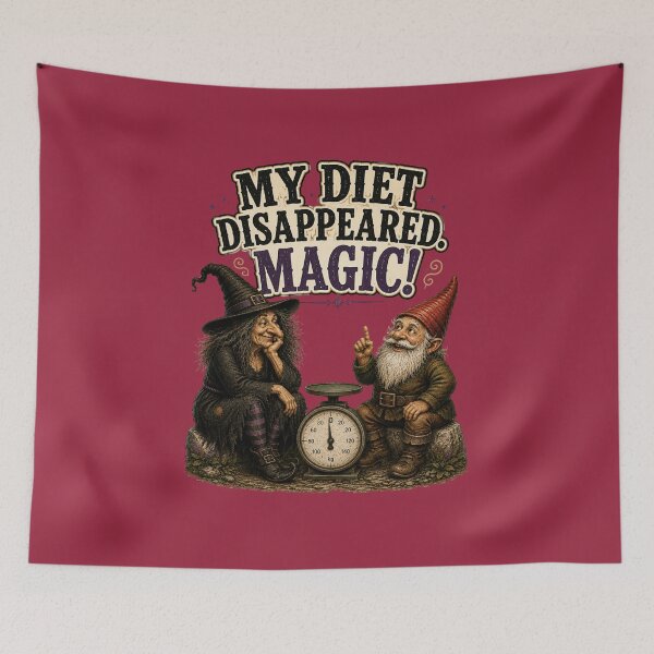 Item preview, My Diet Disappeared. Magic! Funny Witch and Gnome designed and sold by Alpine-Ink.