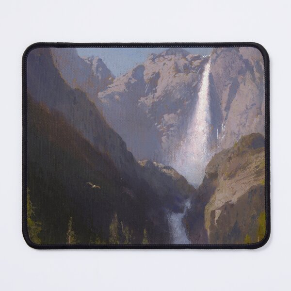 Item preview, Yosemite Falls, California alpine mountain landscape painting by Hermann Herzog designed and sold by Jéanpaul Ferro.