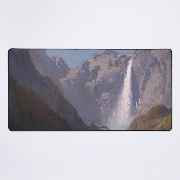 Item preview, Yosemite Falls, California alpine mountain landscape painting by Hermann Herzog designed and sold by Jéanpaul Ferro.