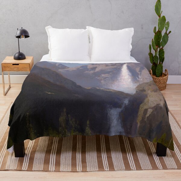 Item preview, Yosemite Falls, California alpine mountain landscape painting by Hermann Herzog designed and sold by Jéanpaul Ferro.