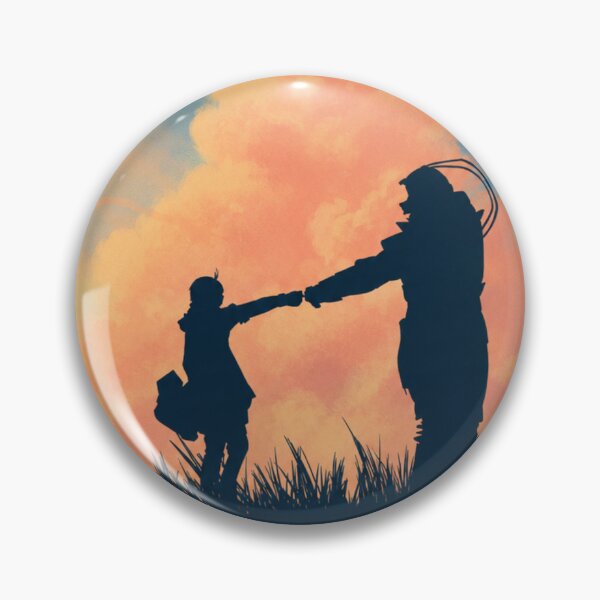 Item preview, Fullmetal Fist Bump Silhouette | Sci-Fi Friendship Art | Sunset Sky and Clouds | Emotional Digital Illustration designed and sold by DESIGN DIMENSION .